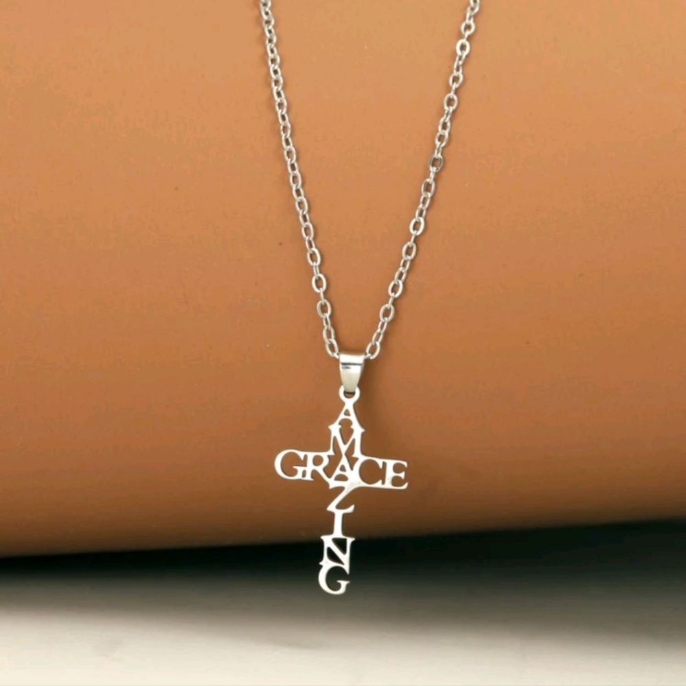 NEW Amazing Grace Stainless Steel Necklace